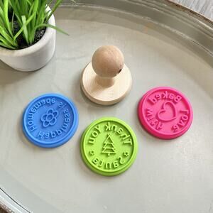 Colorful Silicone Holiday & Celebrations Sugar Cookie Design Press With Base Set